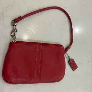 Coach Pink Leather Wristlet